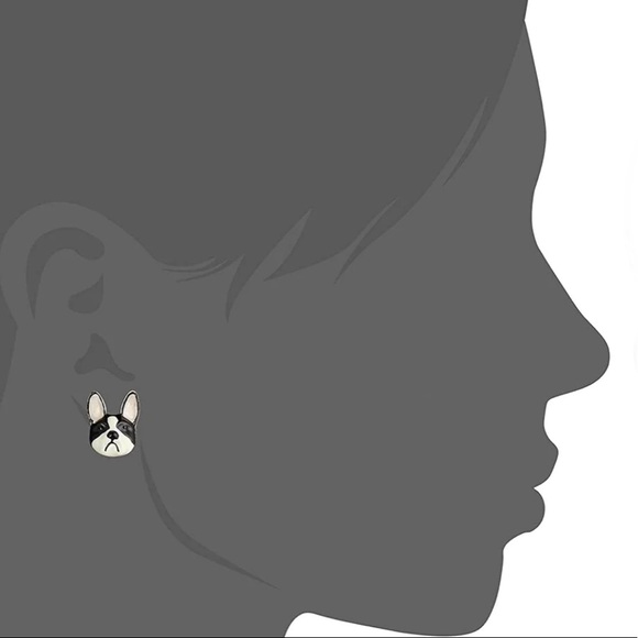 French Bulldog Earrings - Betsey Johnson - Picture 3 of 4